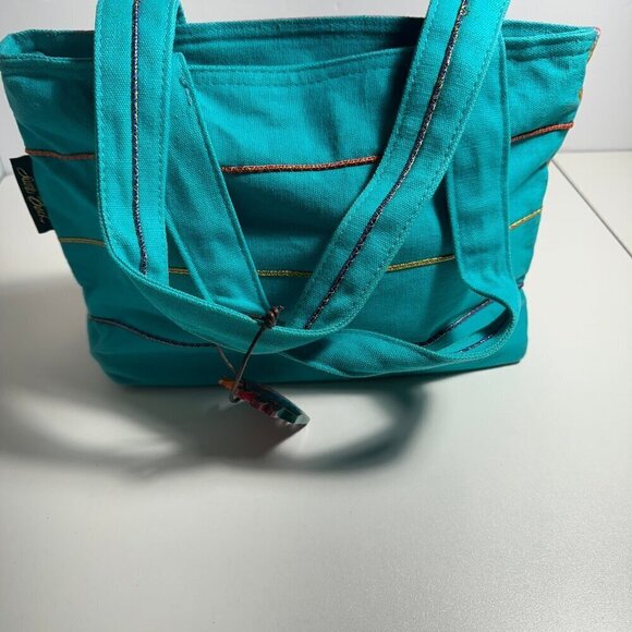 Laurel Burch Join Hands Open Heart People Cat Bird Heart Flower ML Tote - Picture 3 of 12